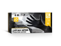 Nitril Pudrasız Ekstra Kalın Siyah Muayene Eldiveni X-Large 50 Adet